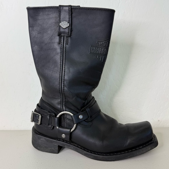 Harley Davidson Westmore Black Leather Harness Motorcycle Boots D93315 Men 10.5M main image 5